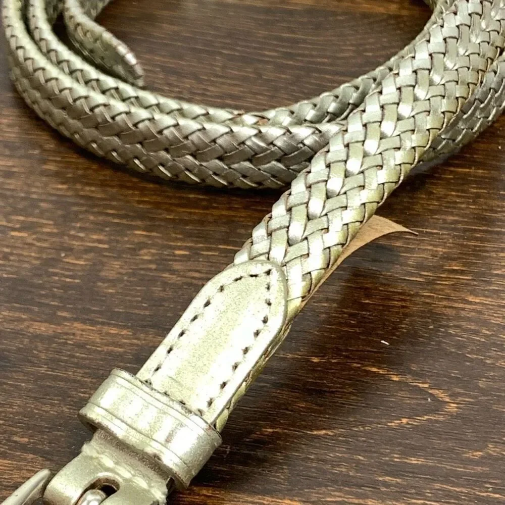 Coldwater Creek Women's Metallic Bonded Braided Belt Gold Size XL